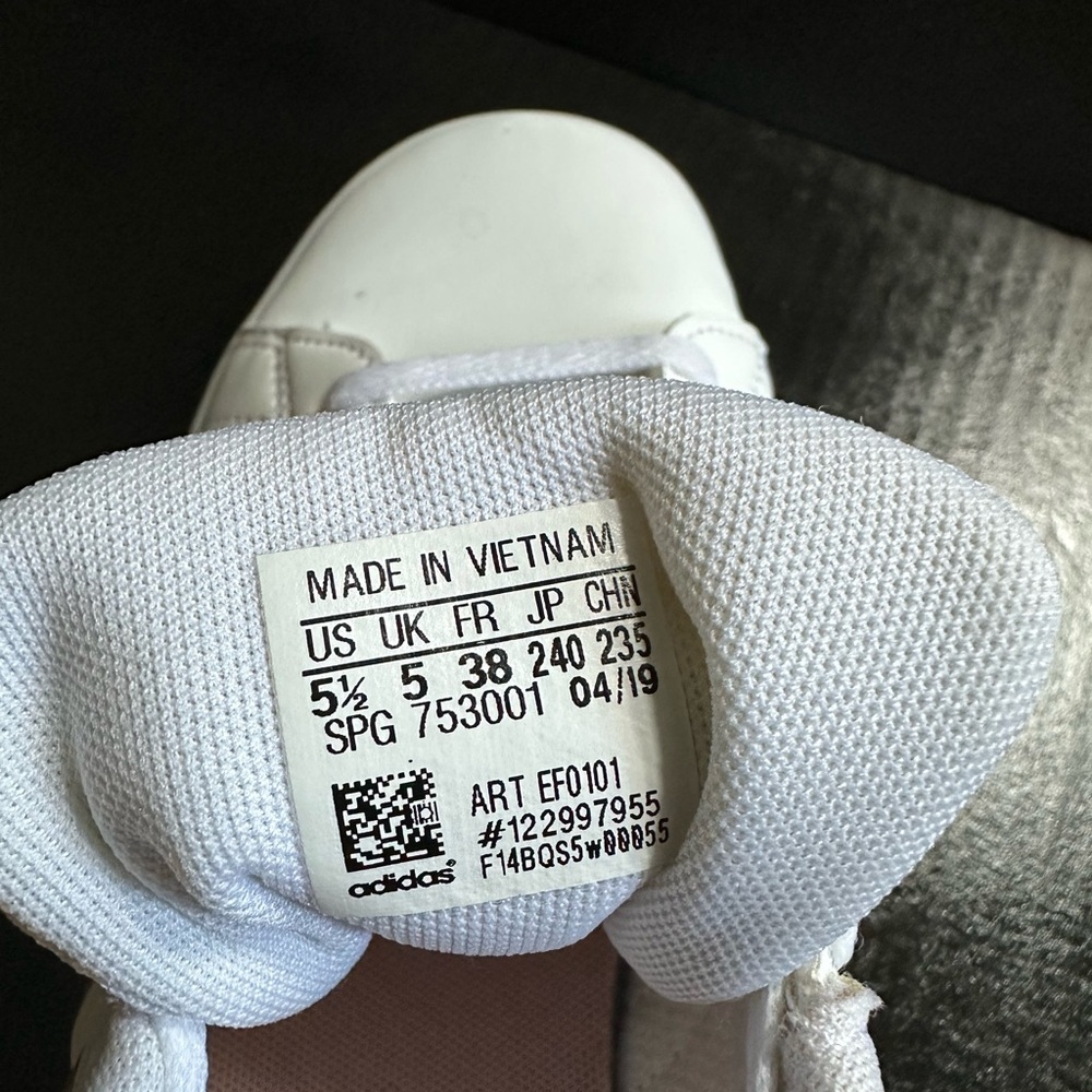 Adidas Cloudfoam Advantage Sneakers with Rose Gold Stripes Size 5 1/2 - Picture 9 of 9
